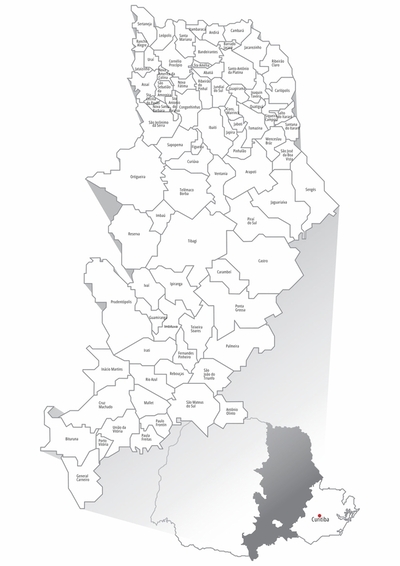 Mapa de atuação da REDS